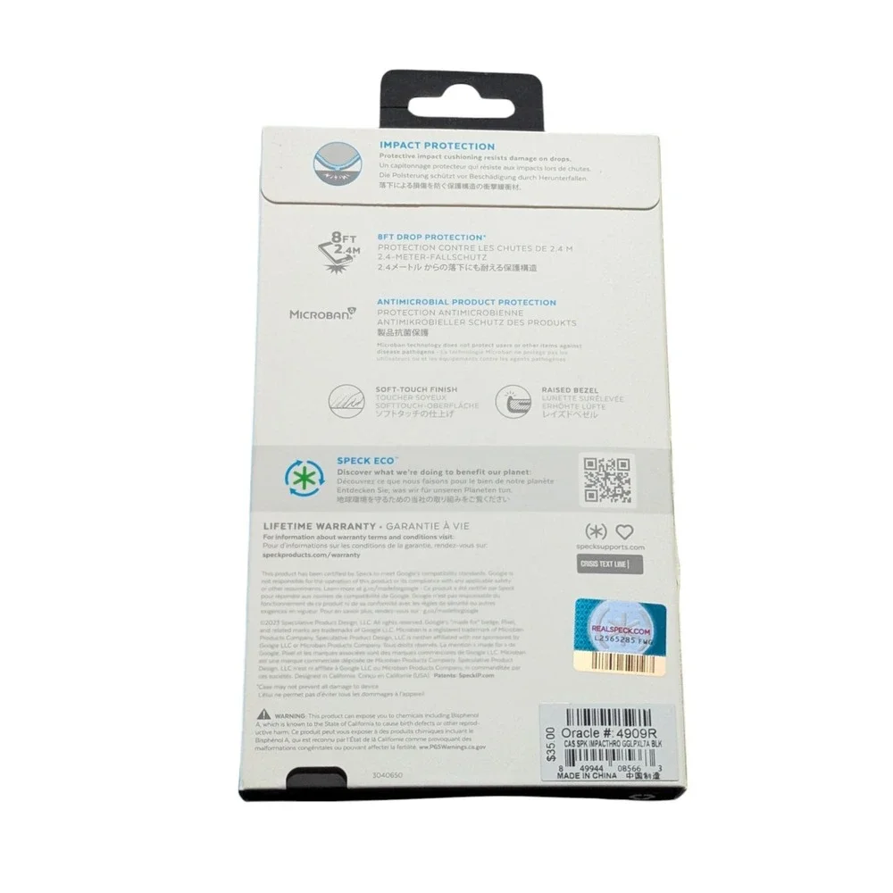 B9. Speck -‎ Impact Hero Case for Google Pixel 7a - Black/Slate Grey